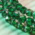 Bracelet en jade doré | Argent sterling 925 | Cristal à facettes rayonnantes